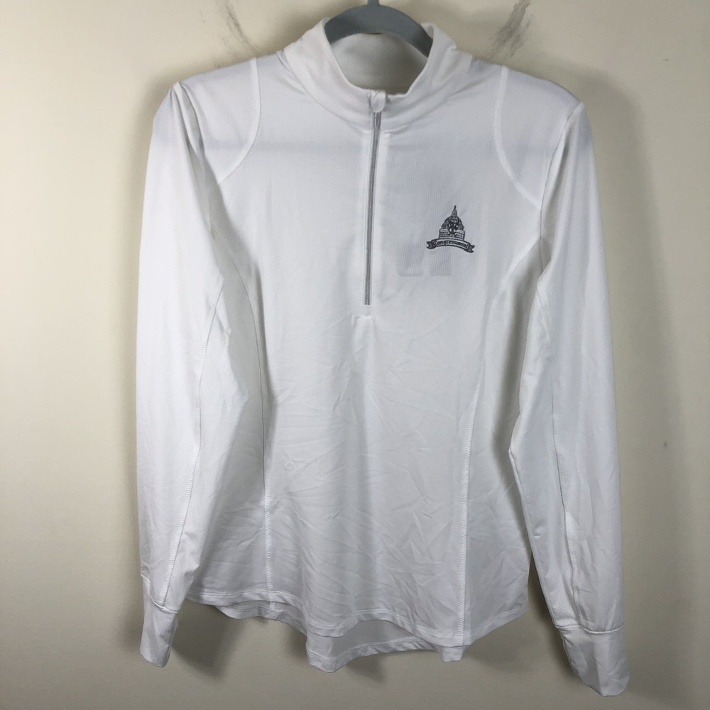 Zero Restriction Congressional 1/4 Zip Golf Pullover Sweatshirt Women's M White